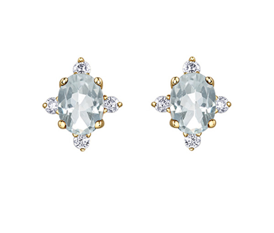 BOUCLES POUR DAME EN OR SERTIES DE PIERRES DE NAISSANCES VARIÉES ET DE DIAMANTS - CR DX894YWT - BIJOUX CANADIEN