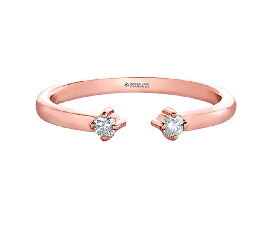 JONC OUVERT EN OR SERTI DE DIAMANTS CANADIENS - CR ML638R - DIAMANT CANADIEN