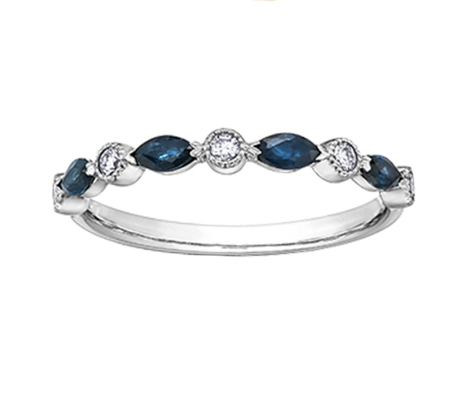JONC EN OR JAUNE OU BLANC SERTI DE RUBIS,ÉMERAUDES OU SAPHIRS ET DIAMANTS - CR DX771WSA - BIJOUX CANADIEN