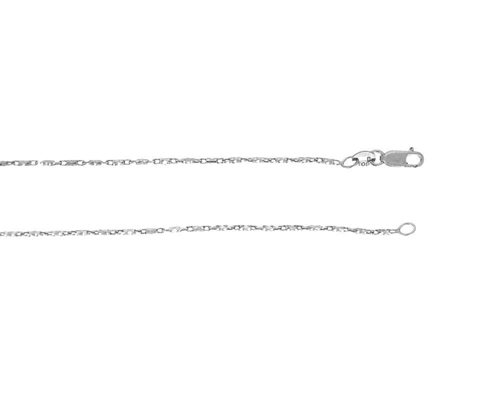 CHAINE MAILLE BÂTONNET TAILLE DIAMANT EN OR 10K - S LURODC50W18 - BIJOUX D'IMPORTATION