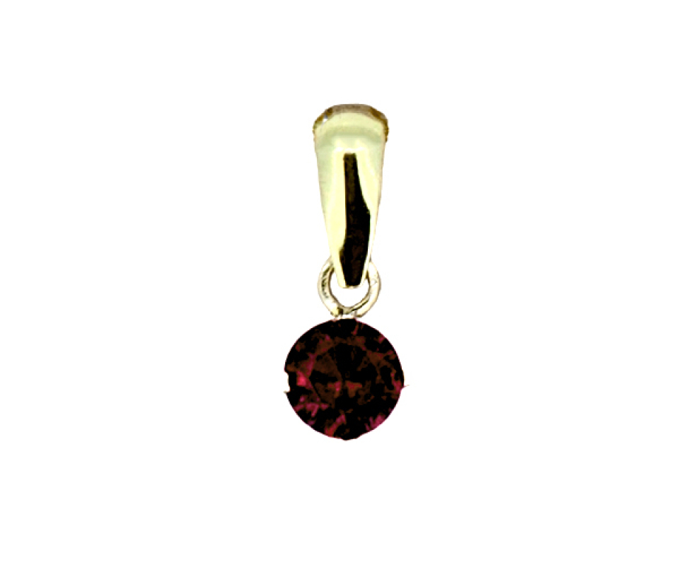 PENDENTIF EN OR SERTI D'UNE PIERRE DE NAISSANCE SYNTHÉTIQUE VARIÉE - IN 2542Y/01 - PERÇAGE