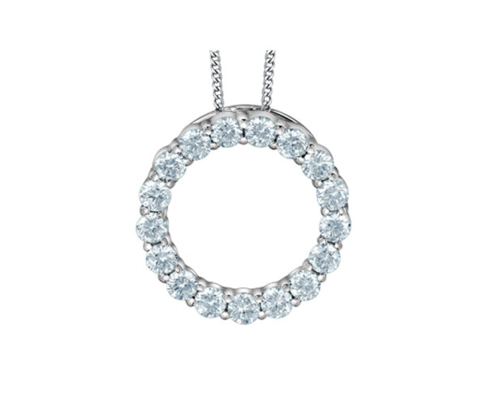 PENDENTIF CERCLE DE VIE EN OR BLANC SERTI DE DIAMANTS DE LABORATOIRE - CR 70031 - BIJOUX CANADIEN