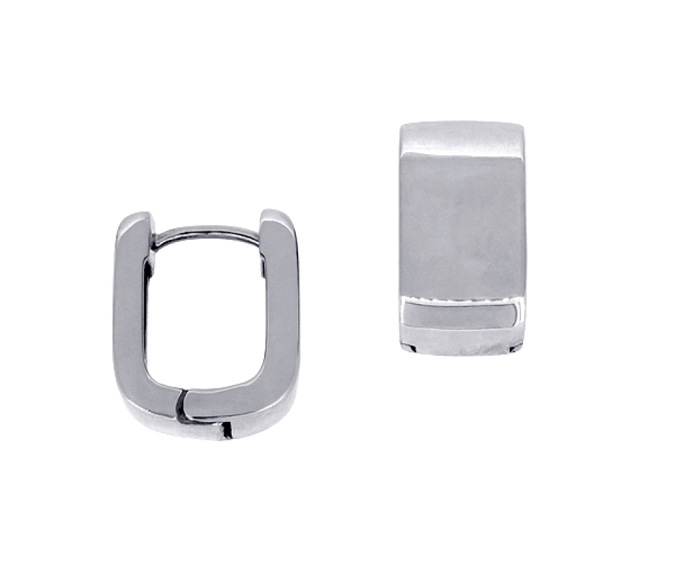 BOUCLES HUGGIES CARRÉES EN ACIER - IG SEA489 - VELORIA