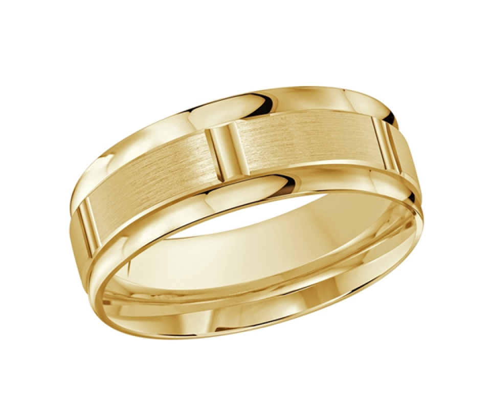 JONC EN OR AVEC MOTIF BRIQUE - ML FT636/801Y - MALO 