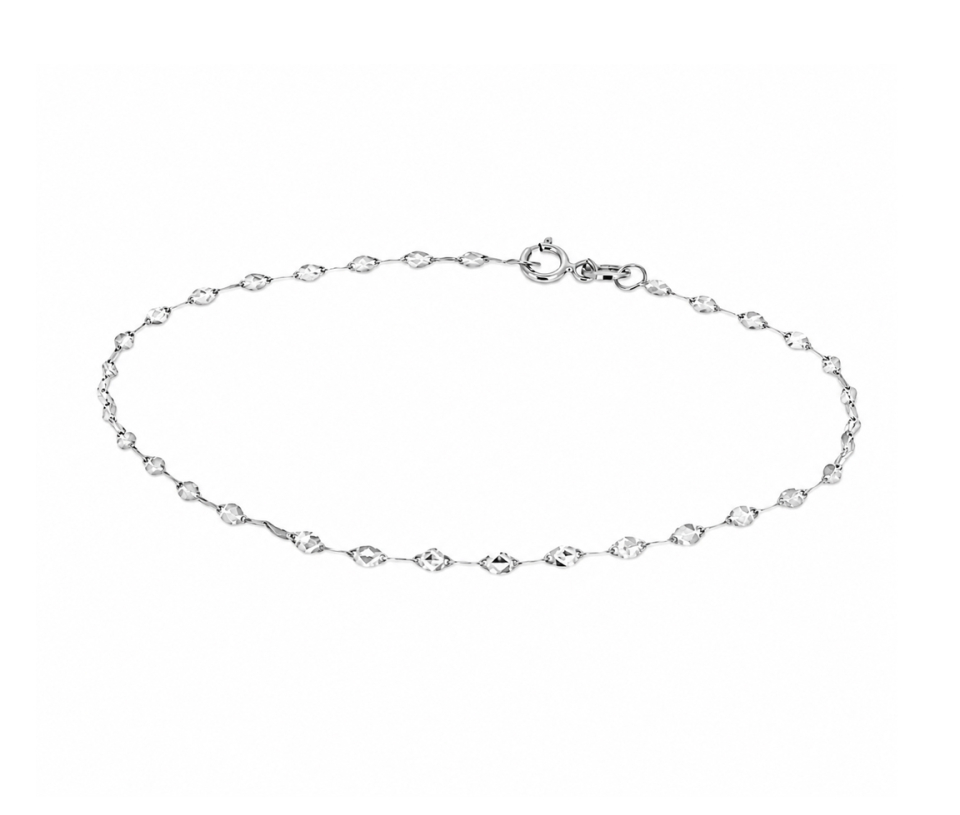 BRACELET À MAILLE PLAQUE OVALE TAILLÉE DIAMANT
