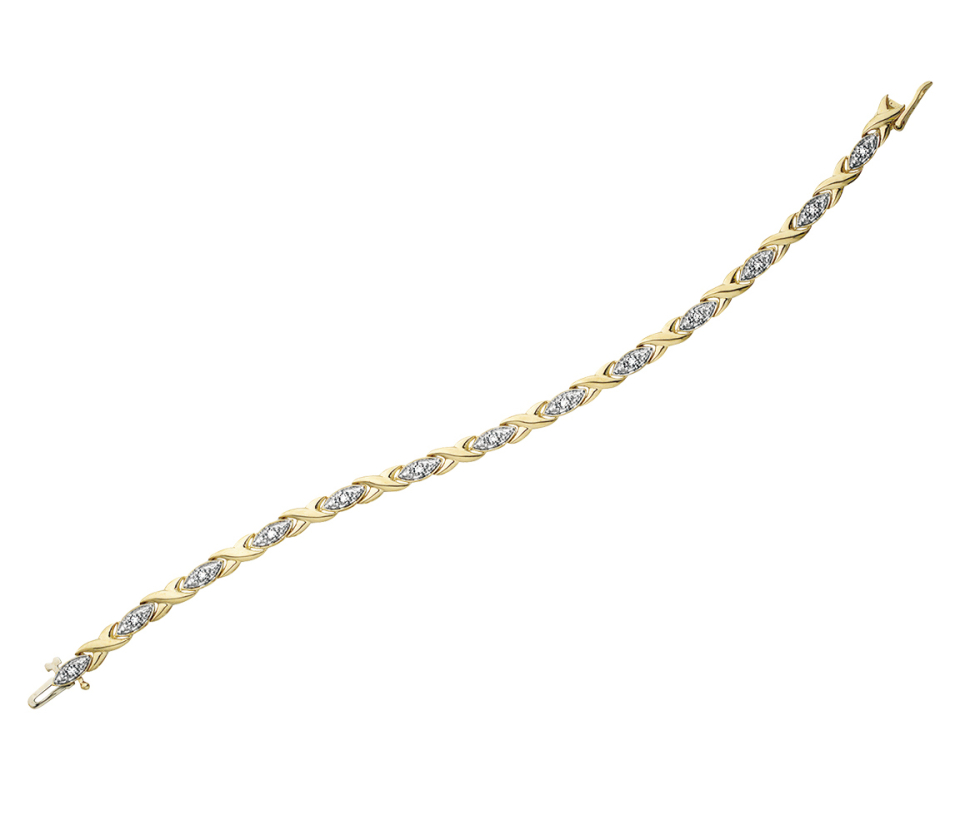 BRACELET STYLE TENNIS EN OR 10K SERTI DE DIAMANTS - CR DD553Y - BIJOUX CANADIEN