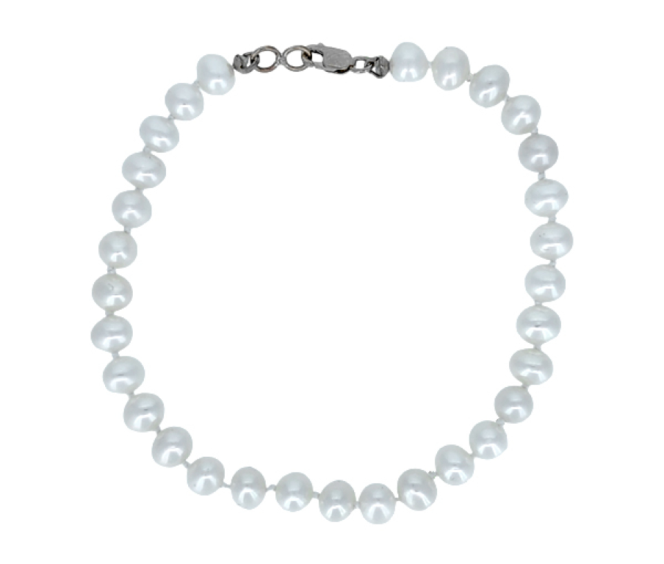 BRACELET DE PERLES D'EAU DOUCE BIWA AVEC FERMOIR EN OR