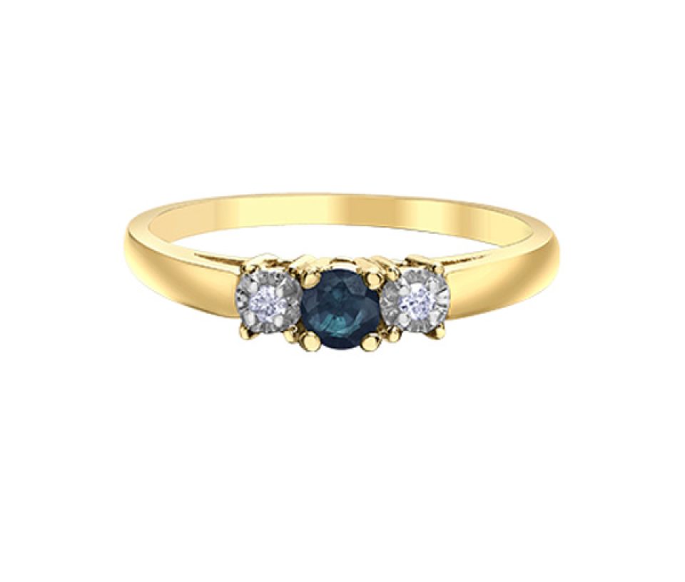 BAGUE EN OR SERTIE D'UNE ÉMERAUDE OU D'UN RUBIS OU D'UN SAPHIR ET DE DIAMANTS - CR DX183YSA - BIJOUX CANADIEN