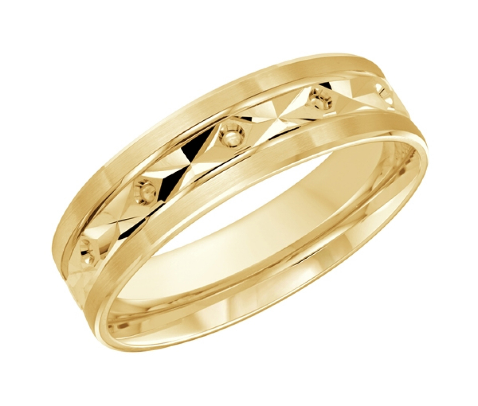 JONC EN OR 10K TAILLE DIAMANT AU CENTRE - ML FT086/6Y1 - MALO 