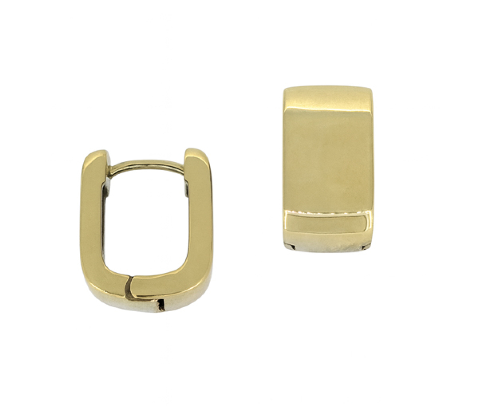 BOUCLES HUGGIES CARRÉES EN ACIER - IG SEA489GO - VELORIA