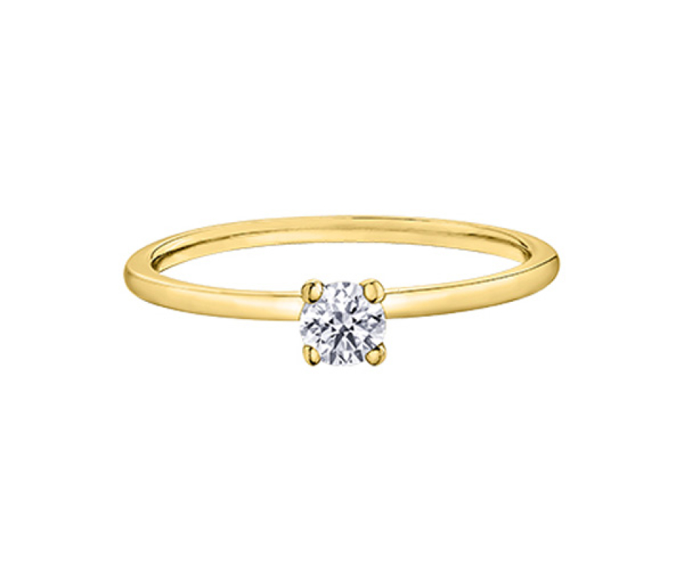 BAGUE STYLE SOLITAIRE EN OR SERTIE D'UN DIAMANT CANADIEN - CR AM447Y20 - DIAMANT CANADIEN