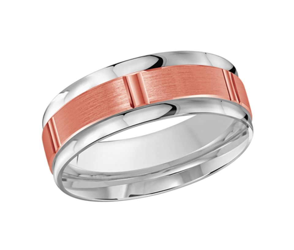 JONC EN OR AVEC MOTIF BRIQUE - ML FT636/801WP - MALO 