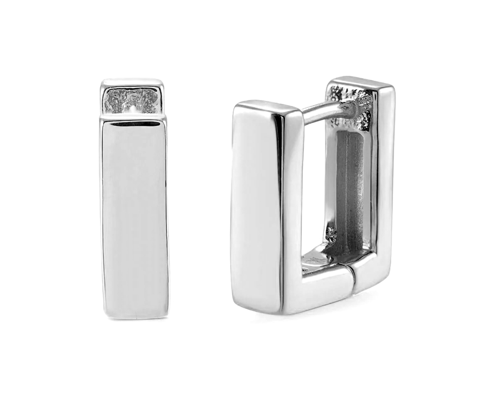 BOUCLES HUGGIES CARRÉES EN ACIER - IG SEA488 - VELORIA