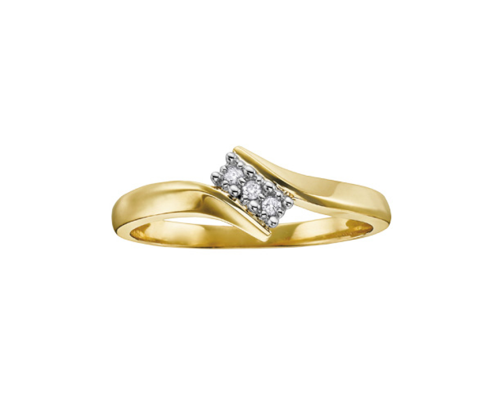 BAGUE EN OR 10K SERTIE DE DIAMANTS - CR DD1964Y - BIJOUX CANADIEN