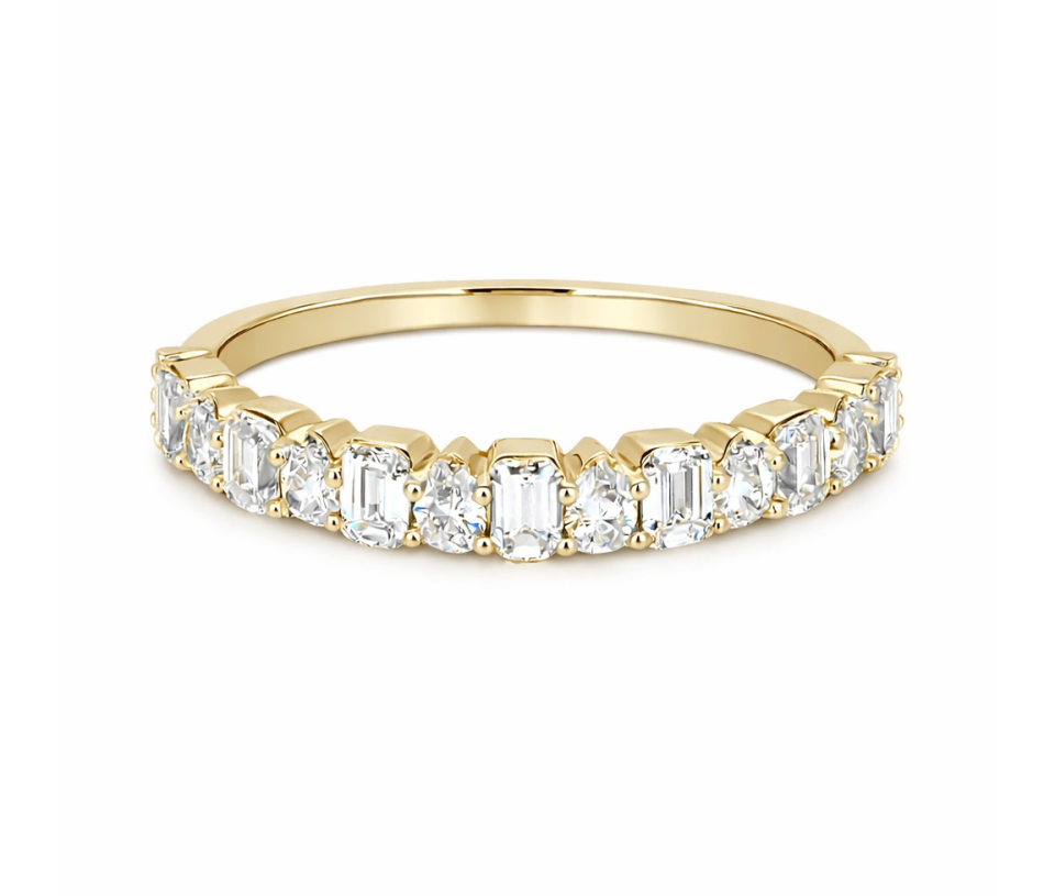 JONC SEMI-ÉTERNITÉ EN OR SERTI DE DIAMANTS DE LABORATOIRE - DG LR0243Y - DIAMANT LABO