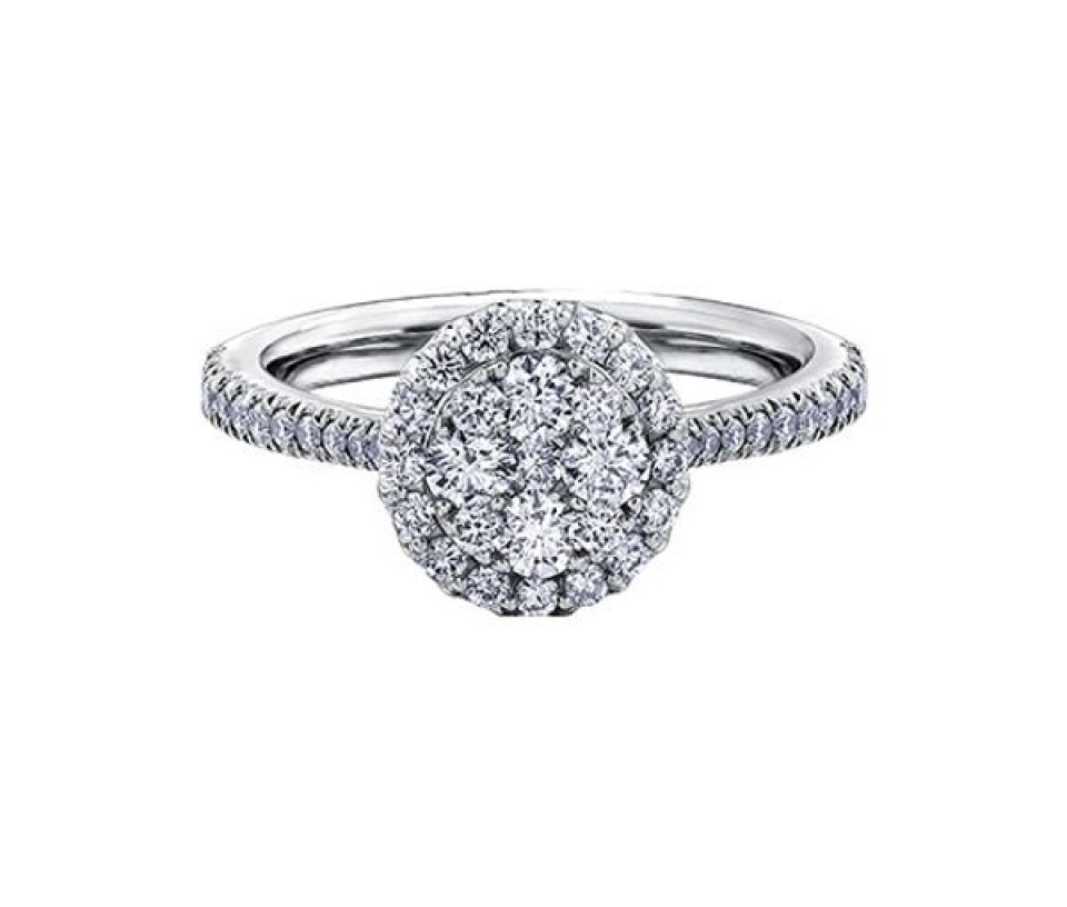 BAGUE EN OR BLANC SERTIE DE DIAMANTS - CR DX701W100 - BIJOUX CANADIEN