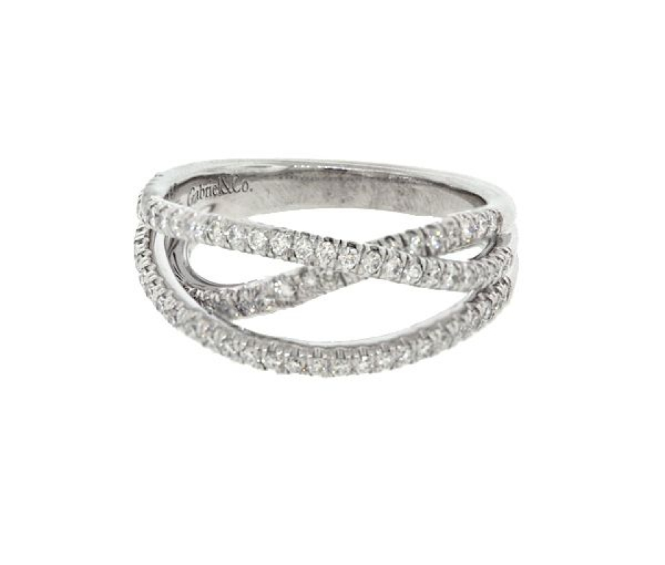 BAGUE EN OR 14K BLANC SERTIE DE DIAMANTS - GC ER10204W56 - GABRIEL&CO