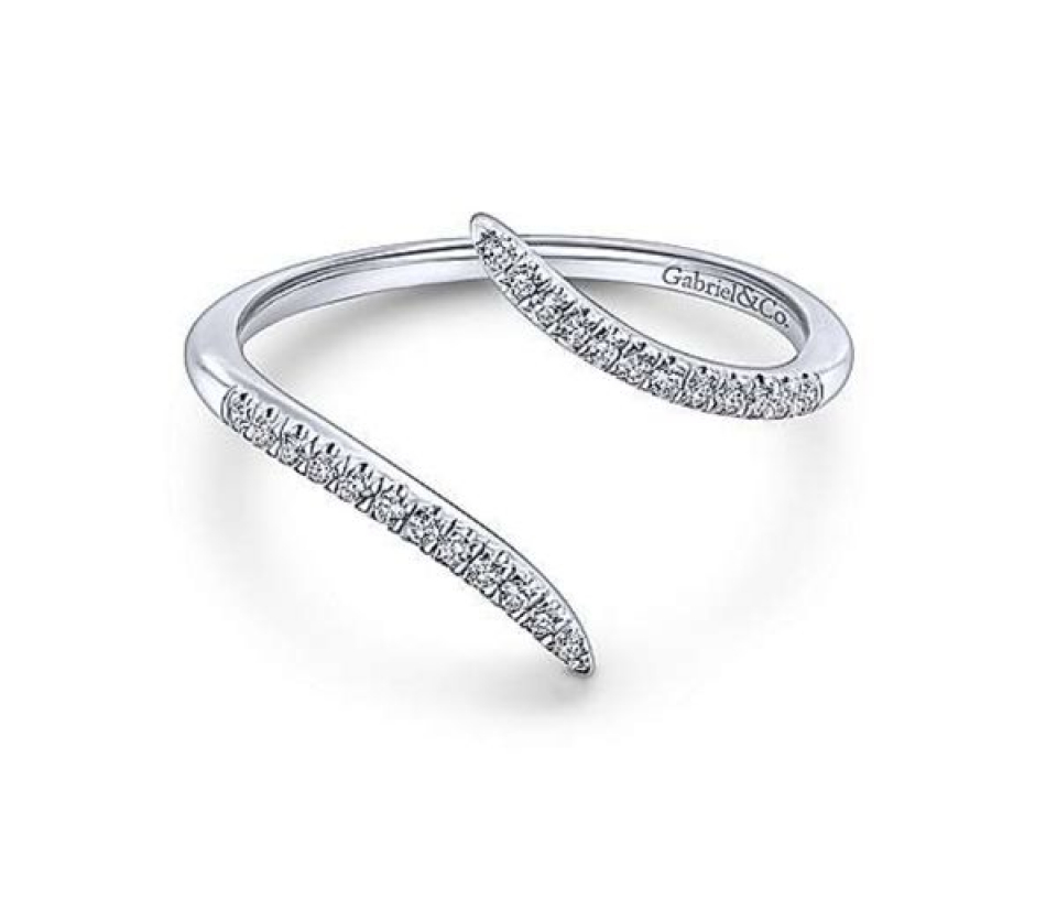 BAGUE EN OR 14K BLANC SERTIE DE DIAMANTS - GC LR51052W45JJ - GABRIEL&CO