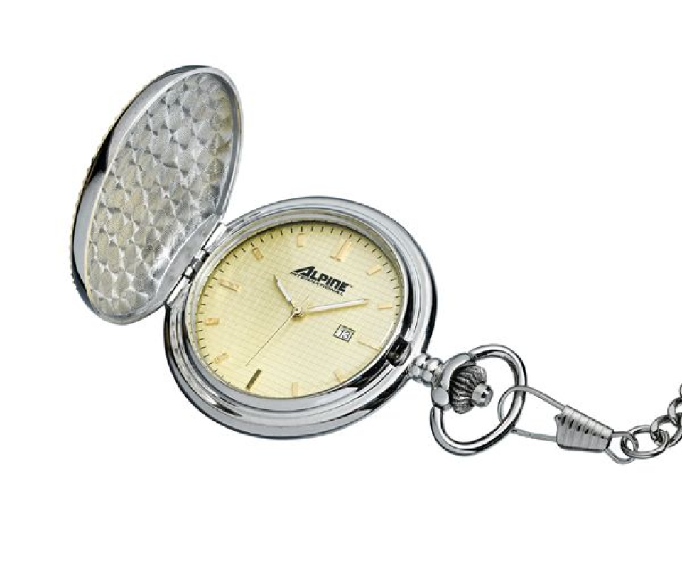 MONTRE POCHE AU QUARTZ EN ACIER/PVD OR 2TONS - JM W3392 - ALPINE