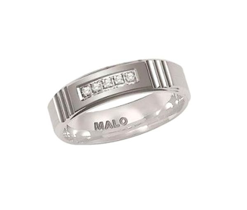 JONC EN OR 10K CONFORT FIT SERTI DE DIAMANTS - ML JMD598/6W - MALO 