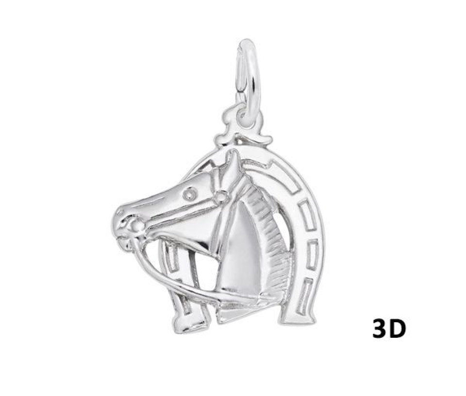 PENDENTIF 14K BLANC FER À CHEVAL - NU 0173 14W - NUCO/REMBRANDT 