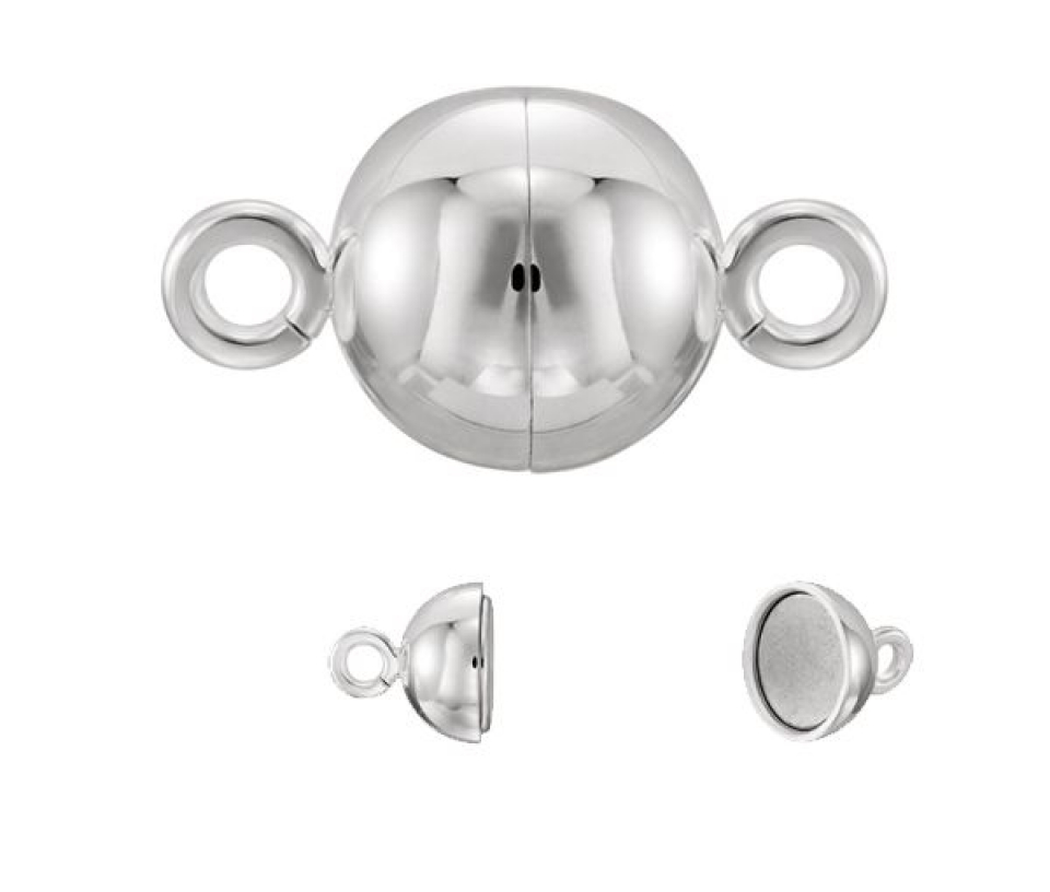 FERMOIR A COLLIER MAGNÉTIQUE ARGENT 8MM - ST 23713 ARG8MM - PERLE D'IMPORTATION