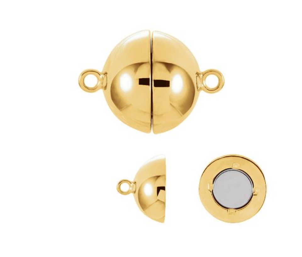 FERMOIR A COLLIER ARGENT PL.OR 14K 10MM - ST 28830 PL10MM - PERLE D'IMPORTATION