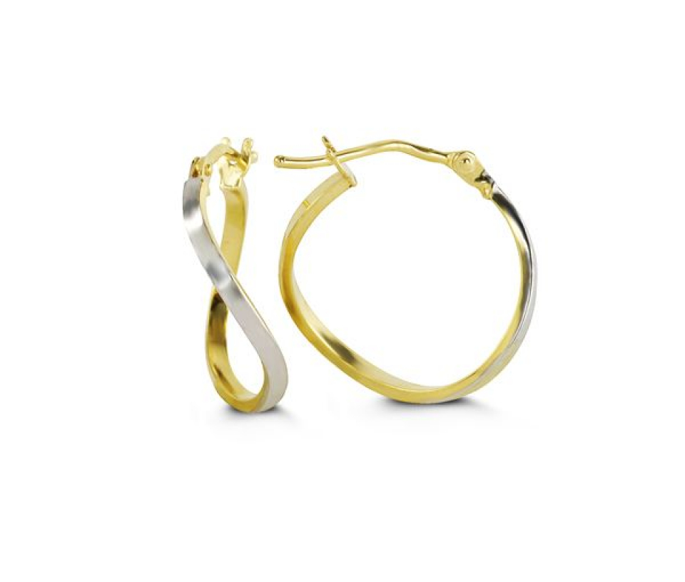 BOUCLES ANNEAUX EN OR 10K 2TONS - SY 1033D - BIJOUX D'IMPORTATION