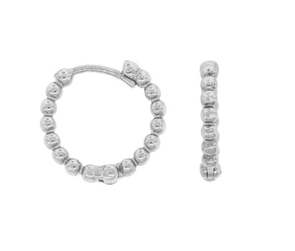 BOUCLES HUGGIES 10K BLANC BOULE 2X13MM - SY 6070 - BIJOUX D'IMPORTATION