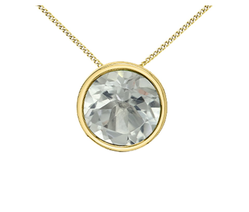 PENDENTIF EN OR JAUNE OU BLANC SERTIES DE PIERRES DE NAISSANCES DIVERSES - CR DX960YWT - BIJOUX CANADIEN