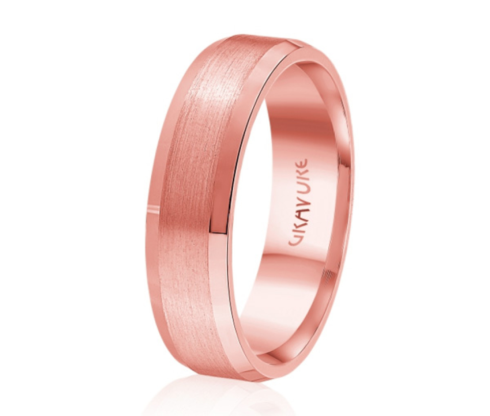 JONC EN OR OU EN PLATINE AVEC MOTIF BROSSÉ AU CENTRE - ML GH925P18 - MALO 