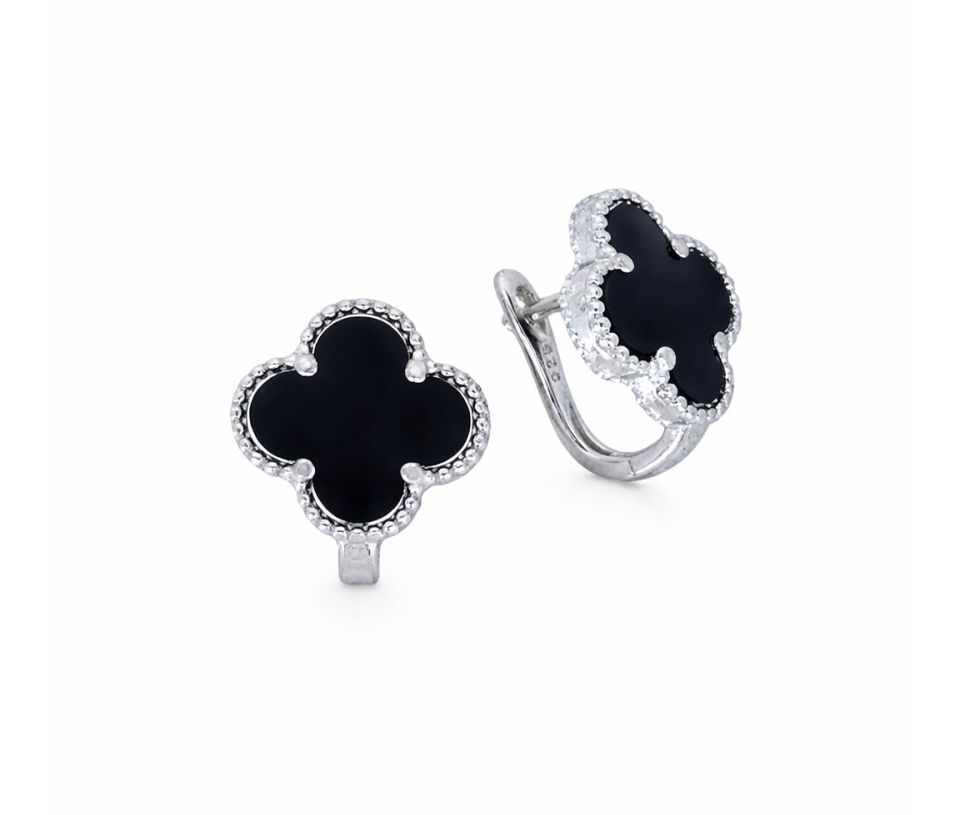 BOUCLES TRÈFLES AVEC ONYX