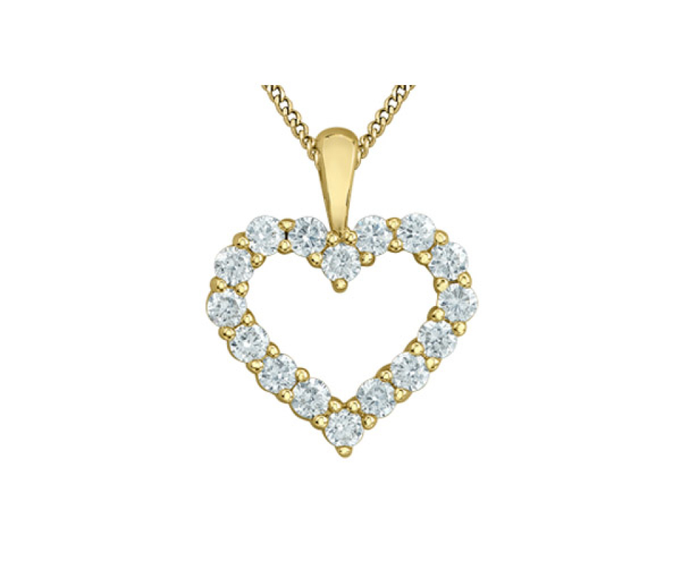 PENDENTIF COEUR AJOURÉ EN OR JAUNE SERTI DE DIAMANTS DE LABORATOIRE - CR 70032 - BIJOUX CANADIEN