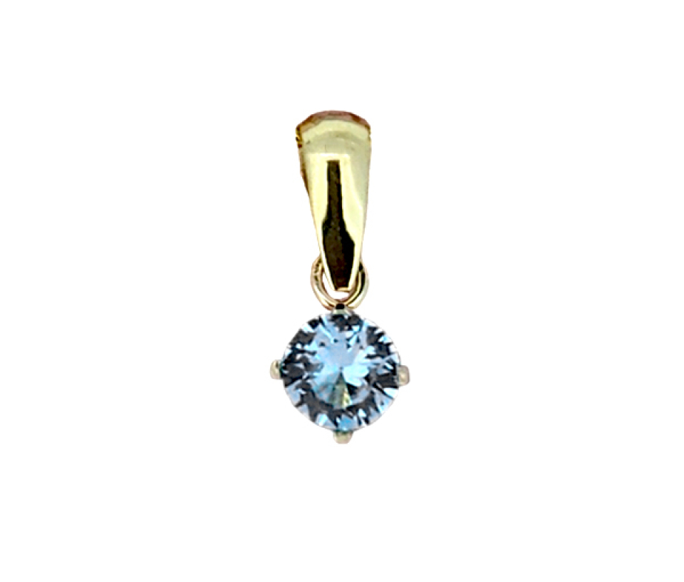 PENDENTIF EN OR SERTI D'UNE PIERRE DE NAISSANCE SYNTHÉTIQUE VARIÉE - IN 2542Y/03 - PERÇAGE
