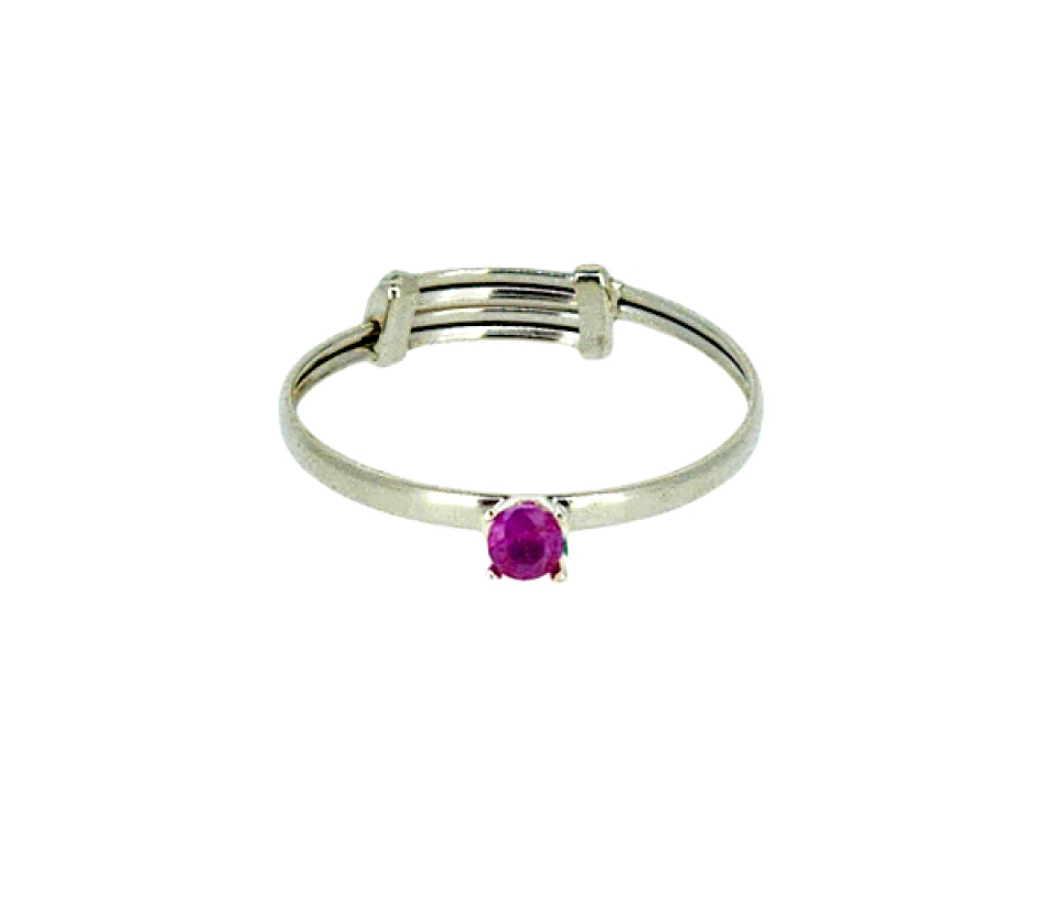 BAGUE POUR ENFANT EN OR SERTIE D'UN PIERRE DE NAISSANCE SYNTHÉTIQUE VARIÉE - IN 1055BEY07 - PERÇAGE
