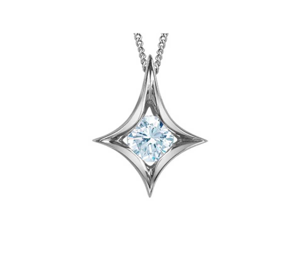 PENDENTIF SOLITAIRE EN OR BLANC SERTI D'UN DIAMANT DE LABORATOIRE - CR 70023 - BIJOUX CANADIEN