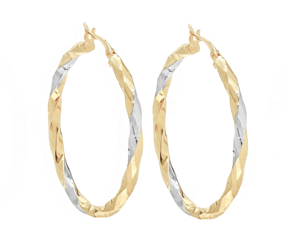 BOUCLES ANNEAUX TWISTÉES EN OR 2 TONS JAUNE OU ROSE - CB E2TB44509Y - CBE