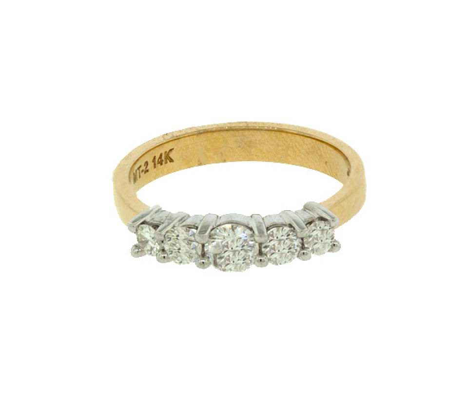 JONC EN OR 14K SERTI DE DIAMANTS - MK 1551LY5 - FAIT AU CANADA