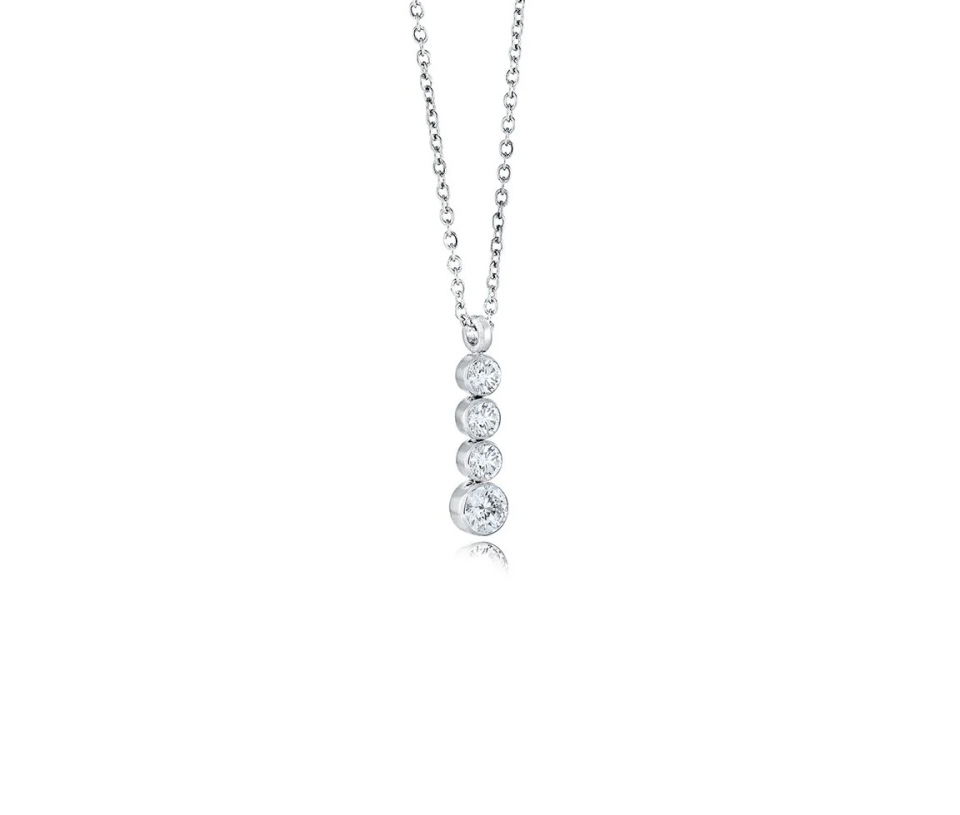 PENDENTIF EN ACIER OU ACIER/PVD OR SERTI E CUBIQUES ZIRCONIAS DÉGRADÉS - IG SWP116 - VELORIA