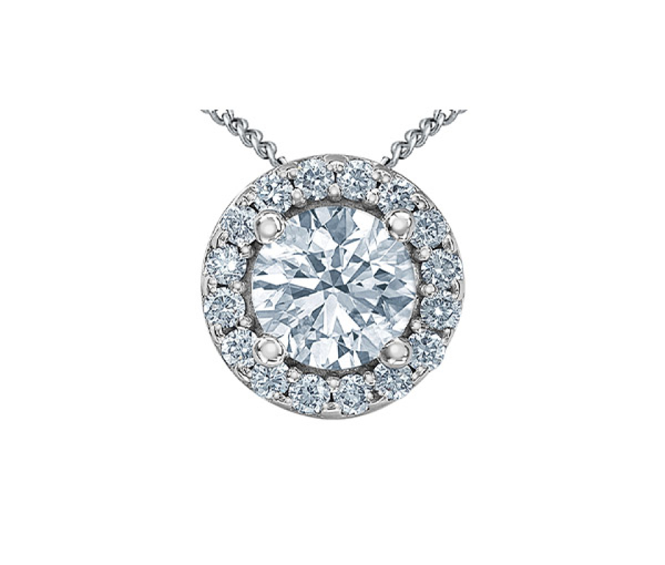 COLLIER EN OR BLANC SERTI DE DIAMANTS DE LABORATOIRE - CR 70037 - BIJOUX CANADIEN