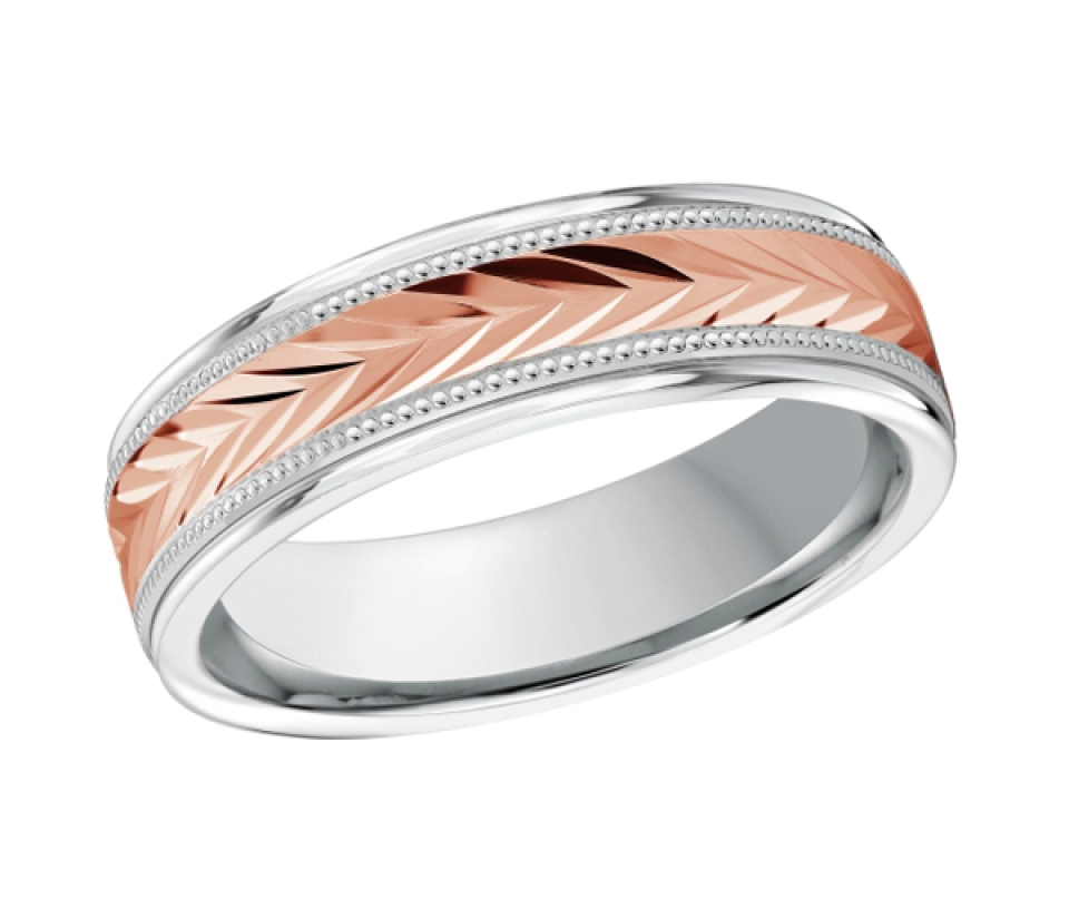 JONC EN OR À MOTIF MILGRAIN ET TAILLE EN V - ML FT/999/6WP - MALO 