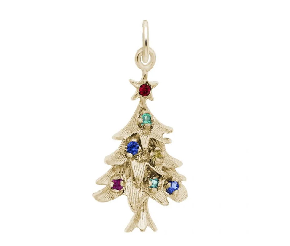 PENDENTIF SAPIN DE NOEL SERTI DE CUBIQUES ZIRCONIAS MULTICOLORES