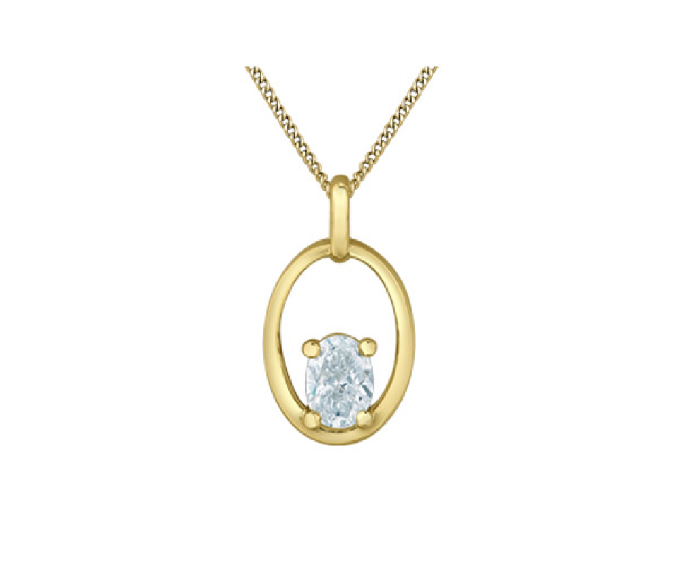 PENDENTIF EN OR JAUNE SERTI D'UN DIAMANT DE LABORATOIRE - CR 70013 - BIJOUX CANADIEN