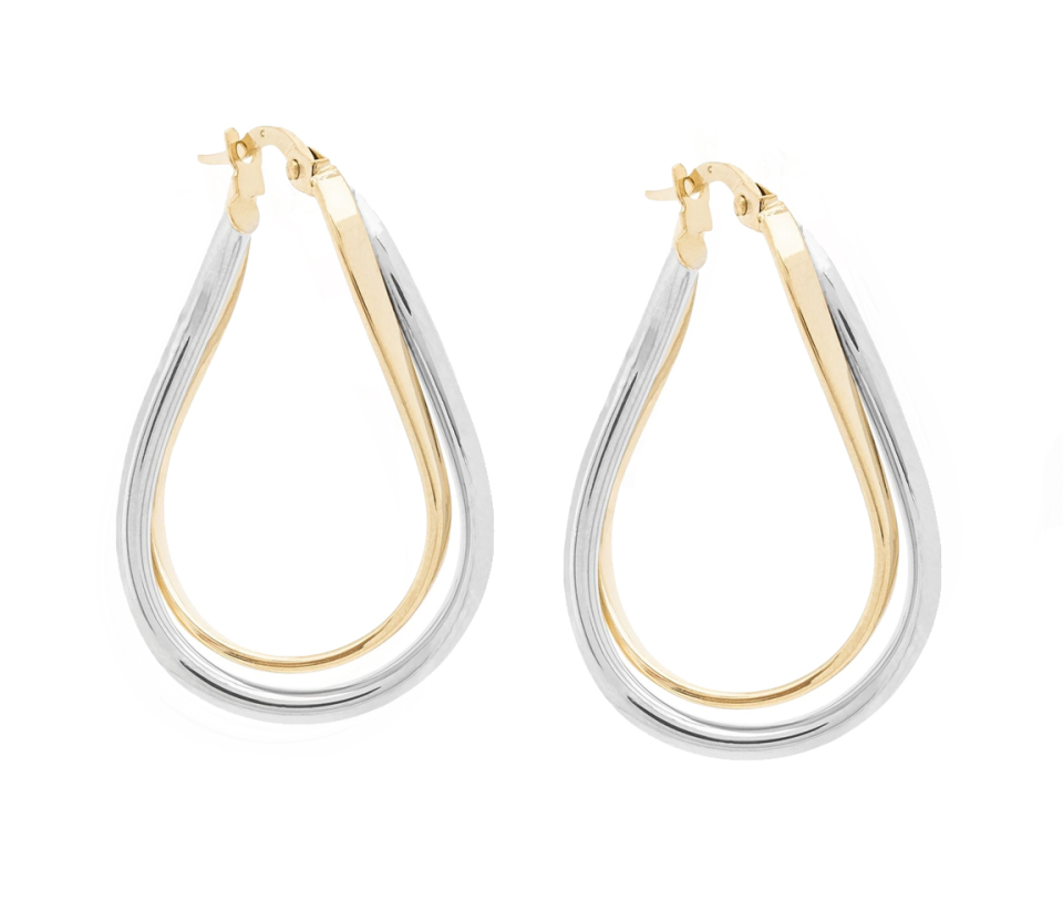 BOUCLES DOUBLES ANNEAUX EN OR 2 TONS - CB E2TB1205Y - CBE