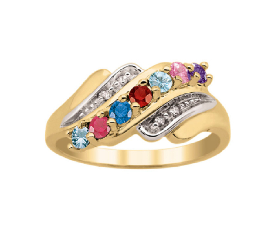 BAGUE FAMILIALE EN ARGENT OU EN OR SERTIES DE 3 À 7 PIERRES - PG 20033Y - PERSONALIZED GEM