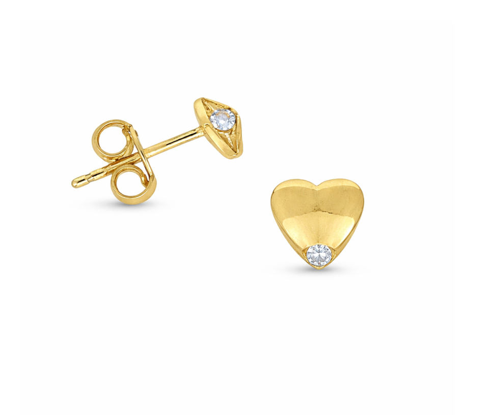 BOUCLES FIXES COEUR EN OR AVEC CZ