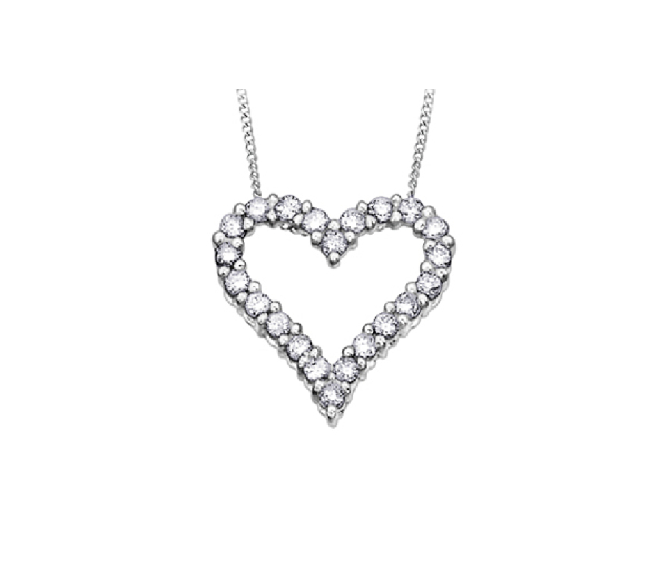 PENDENTIF COEUR EN OR 10K SERTI DE DIAMANTS - CR DX292W25 - BIJOUX CANADIEN
