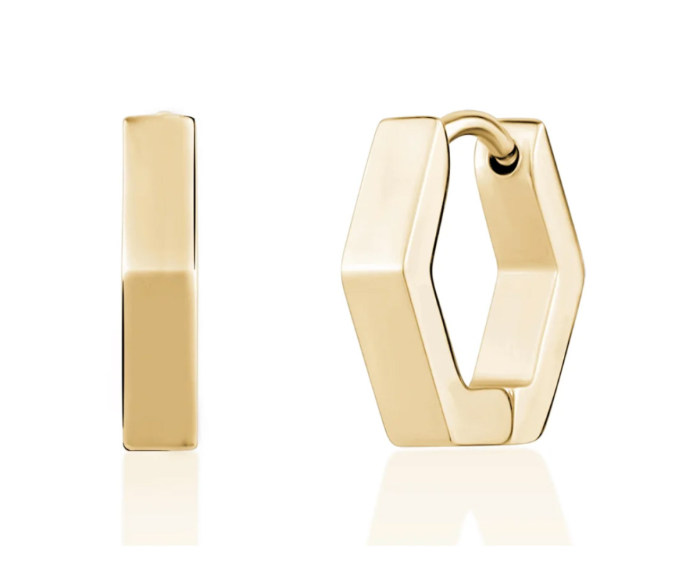 BOUCLES HUGGIES EN ACIER DE FORME HEXAGONE - AZ SSE181G - AREZZO