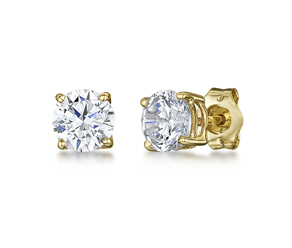 BOUCLES EN OR JAUNE OU BLANC SERTIES DE CUBIQUES ZIRCONIAS