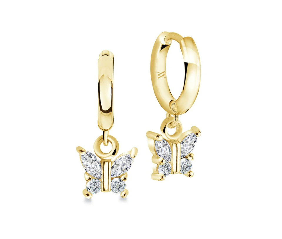 BOUCLES HUGGIES PAPILLON AVEC CUBIQUES